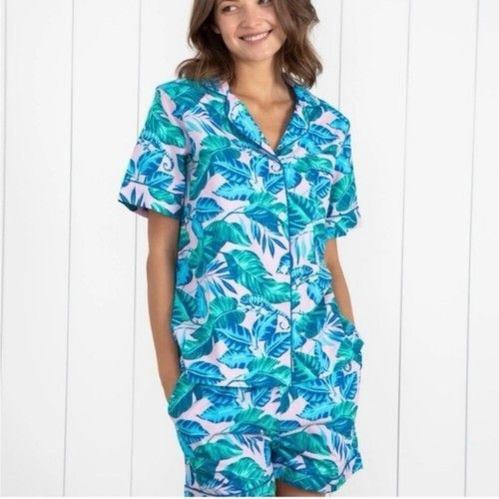 Printfresh Karma Chameleon Pajama PJ Set Shorts Shirt Tropical Organic Cotton